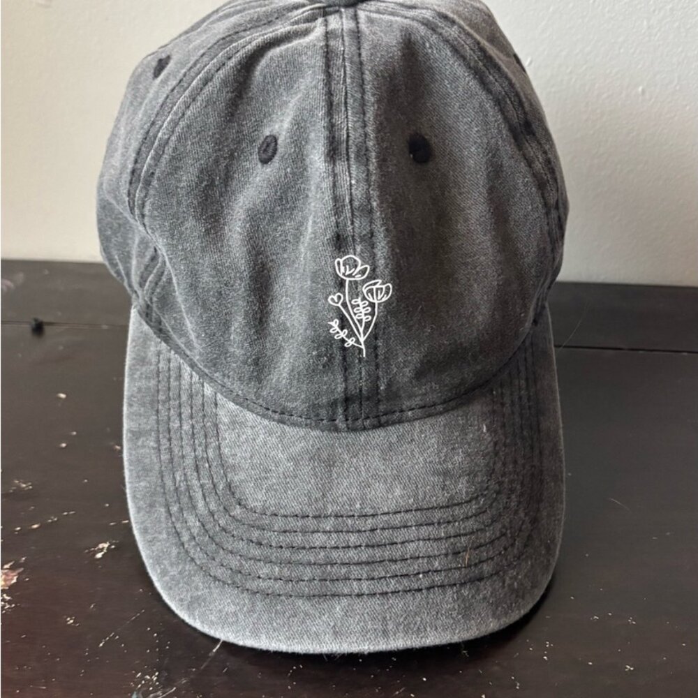 Black Floral Cap, Retailed at $15